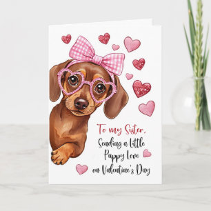 Cartão Irmã Amor de Cachorrinho Fofo do Dia dos Namorados