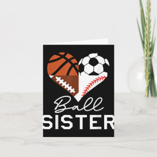 Cartão Irmã de Bola Basquetebol Futebol Beisebol Futebol