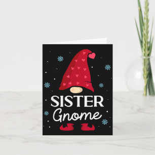 Cartão Irmã de Natal Gnomo Anão Gnomo de Jardim Família