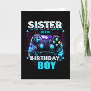 Cartão Irmã Do Menino Do Aniversário Correspondendo Jogo 