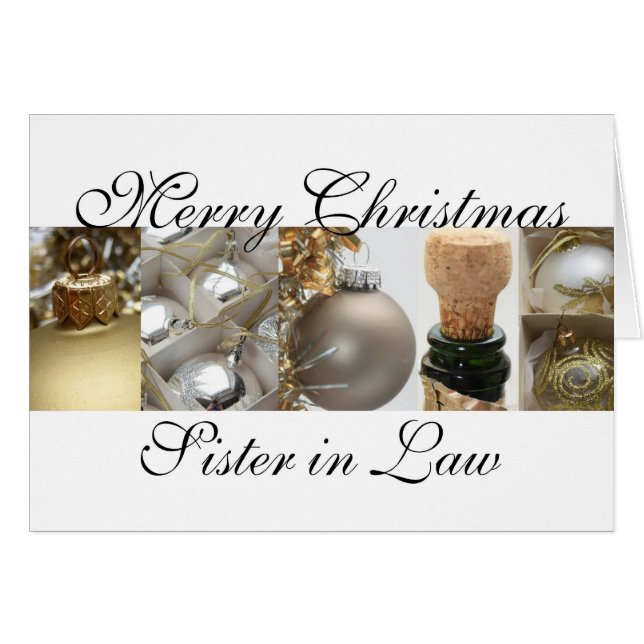 Cartão Irmã em Direito alegre ouro de natal em cristo bra (Frente Horizontal)