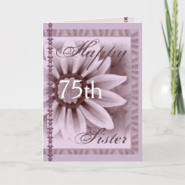 Cartão IRMÃ - Feliz 75º aniversário - Flor LAVANDA