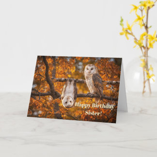 Cartão Irmã Feliz Aniversário Humor Engraçado com Dois Co