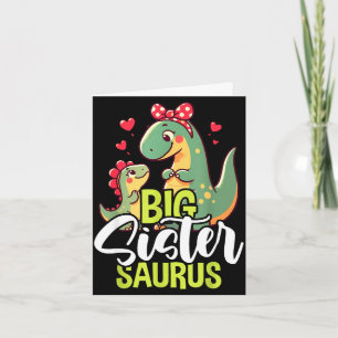Cartão Irmã mais velha dinossauro irmã bebê dia das mães