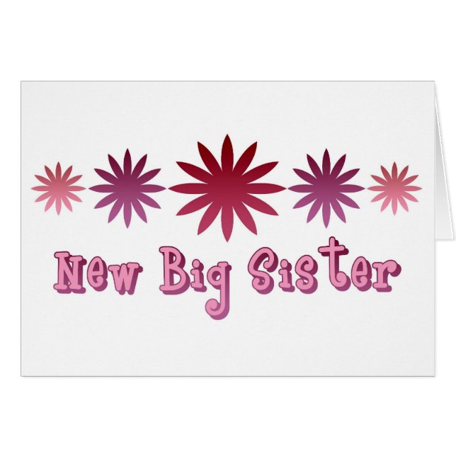 Cartão Irmã mais velha nova (Frente Horizontal)