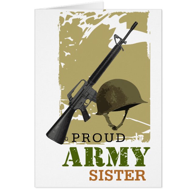 Cartão Irmã orgulhosa do exército (Frente)