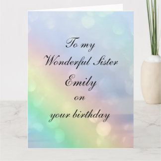 Cartão Irmã Personalizada Aniversário
