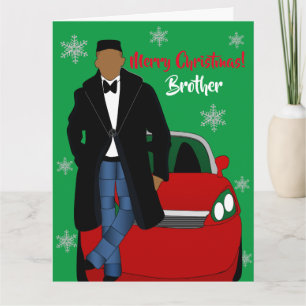 Cartão Irmão Afro-Americano Feliz Natal