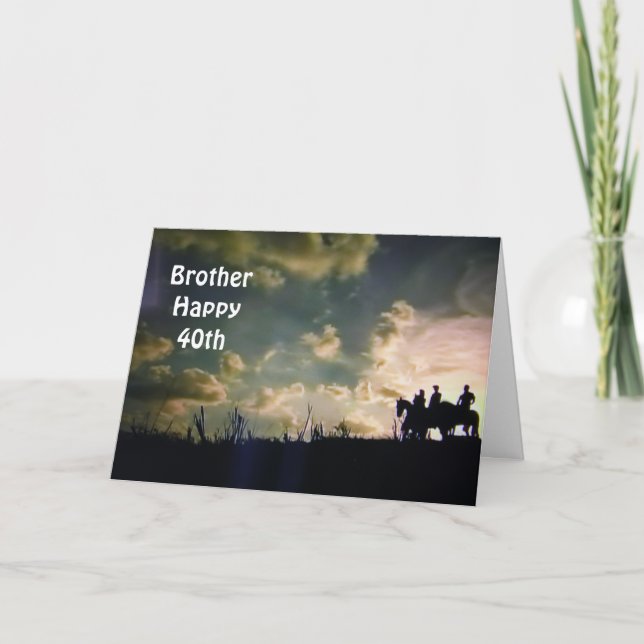 Cartão **IRMÃO aniversário de 40 anos FELIZ** (Frente)