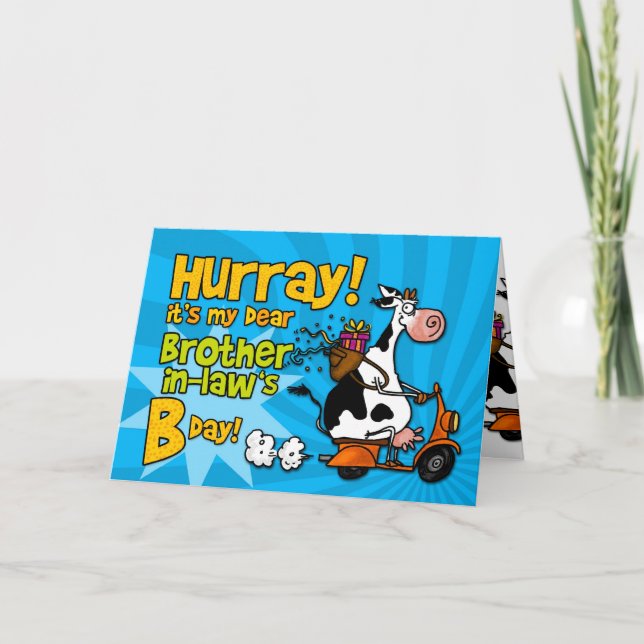 Cartão irmão da esposa - scooter cow (Frente)