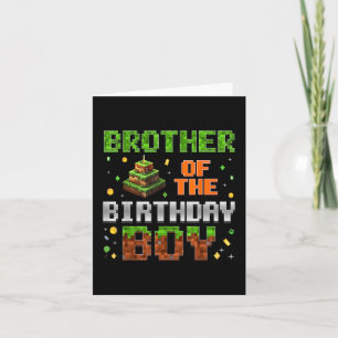 Cartão Irmão Da Família Birthday Boy Pixel Aniversário