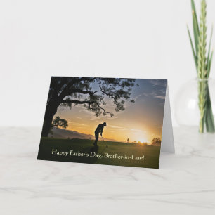 Cartão Irmão do Marido Feliz Dia dos Pais com Golfista