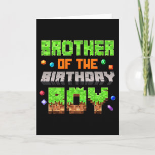Cartão Irmão do Menino do Aniversário Pixel Jogo de Vídeo