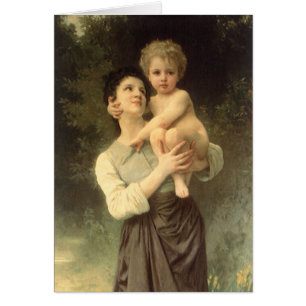 Cartão Irmão e Irmã por William Adolphe Bouguereau