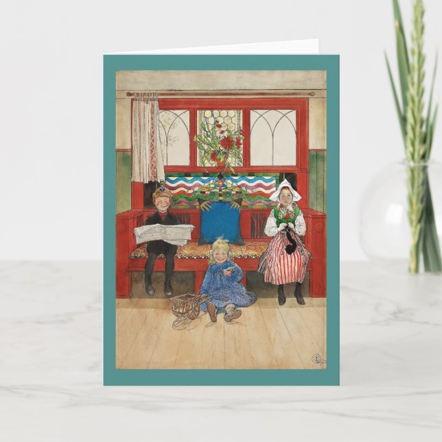 Cartão Irmão e Irmã Tocar Mamã e Papá (Frente)