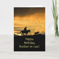 Irmão em Lei Aniversário Cowboy e Cavalo