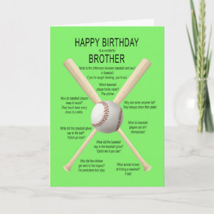 Cartão Irmão, piadas de beisebol de aniversário