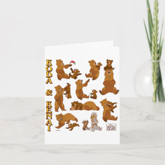 Cartão Irmão urso koda e kenai personagem brincalhão