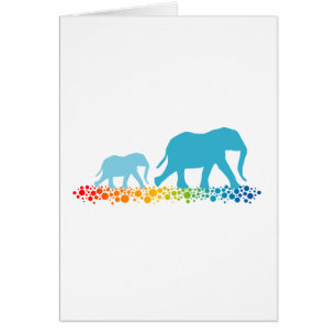 Cartão Irmãos Andando Elefante