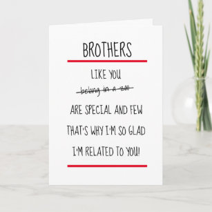 Cartão Irmãos Engraçados Cheeky Verse Birthday