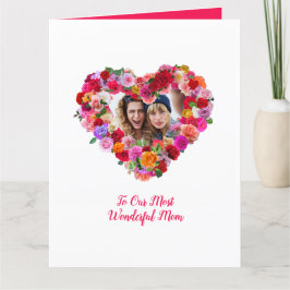 Cartão Irmãos Personalizados Foto Dia das Mães Rosas Cora