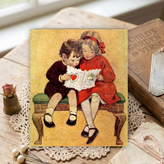 Cartão Irmãos Vintage no Dia dos Namorados Jessie Wilcox