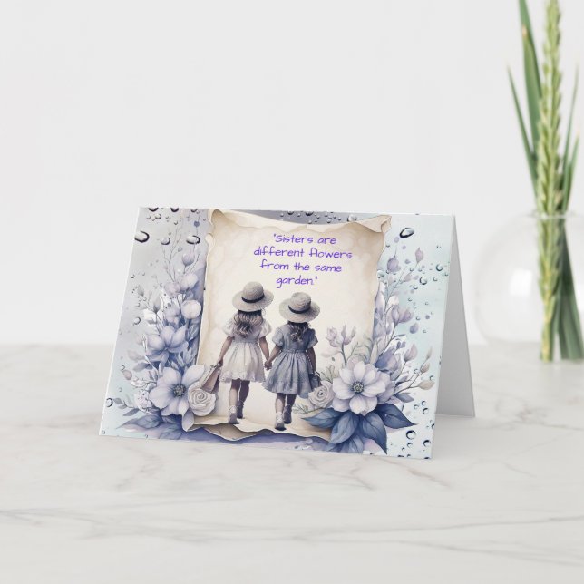 Cartão Irmãs são flores diferentes do mesmo jardim (Frente)