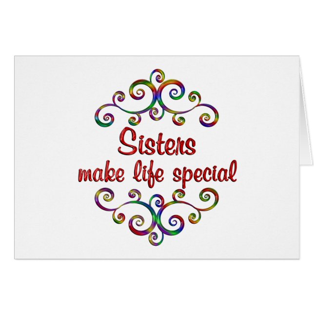 Cartão Irmãs tornam a vida especial (Frente Horizontal)