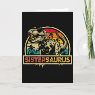 Cartão Irmãsaurus T Rex Dinossauro Irmã Saurus Família M