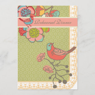 Cartão irrisório Wedding do jantar de ensaio dos