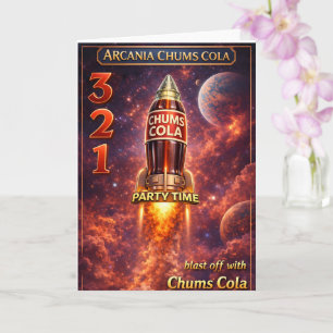 Cartão Irritado com os amigos da Arcadia cola retro ficçã