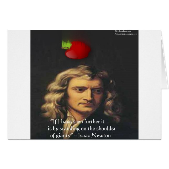 Cartão Isaac Newton "Giants Shoulders" Wisdom Gifes & Tee (Frente Horizontal)