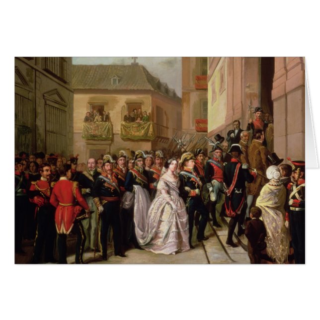 Cartão Isabella II da espanha e do seu marido (Frente Horizontal)