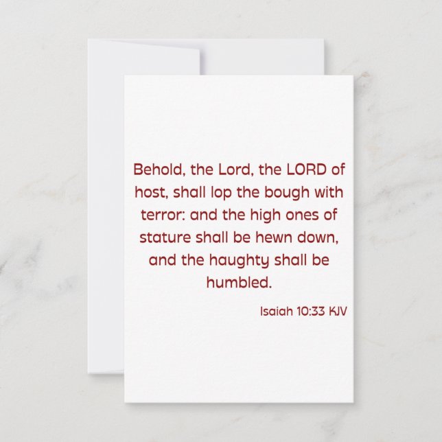 Cartão Isaiah 10:33 Bíblia KJV Verse Flat Greeting (Frente)