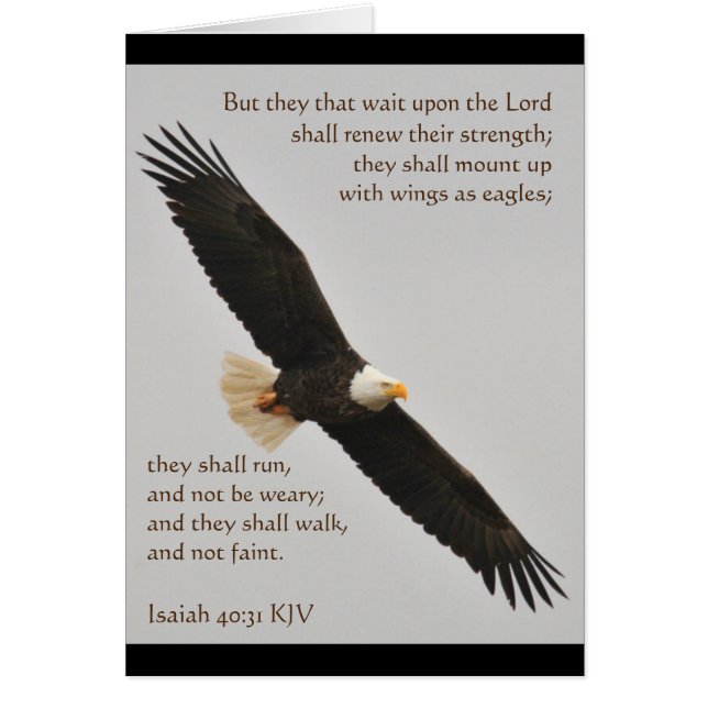 Cartão Isaiah 40:31 Mas eles que esperam pelo Senhor (Frente)