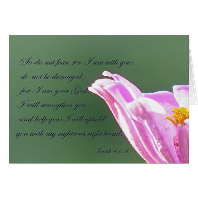 Cartão Isaiah 41:10 (Frente Horizontal)