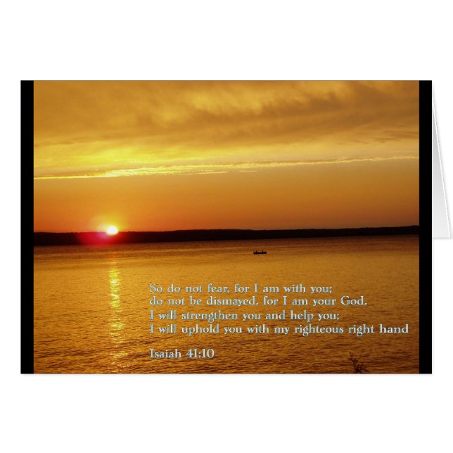 Cartão Isaiah 41:10 Sunset (Frente Horizontal)