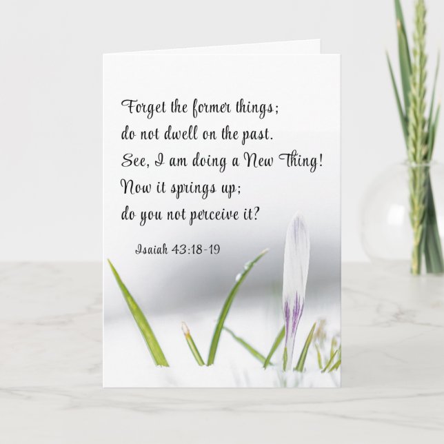 Cartão Isaiah 43:18 Eu estou fazendo uma Bíblia NOVA COIS (Frente)