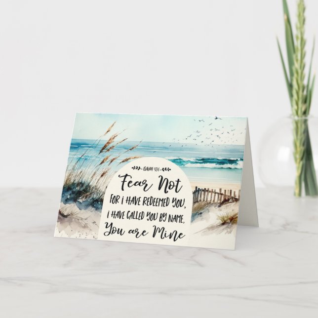 Cartão Isaiah 43:1 Medo que não por eu tê-lo resgatado Oc (Frente)