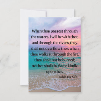 Cartão Isaiah 43:2 Bíblia KJV Verse Pic Greeting