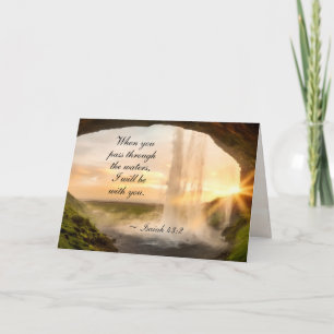 Cartão Isaiah 43:2 Quando você passa pela Bíblia das água