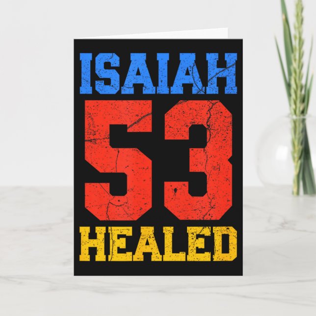 Cartão Isaiah 53 Cura Cristã Inspiradora  (Frente)