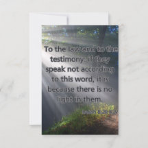 Isaiah 8:20 KJV Bíblia Escritura Saudação Pic