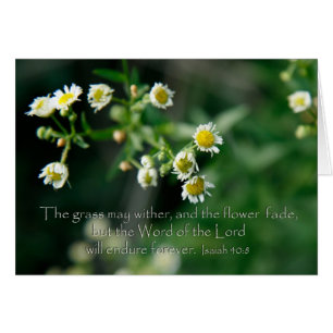 Cartão Isaías 40:8 A grama pode desaparecer
