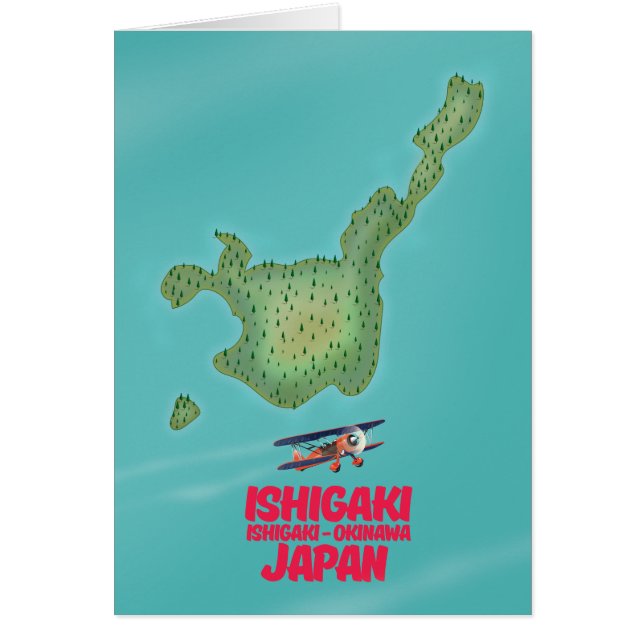 Cartão Ishigaki Okinawa, Japão mapa (Frente)