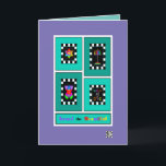 Cartão Israel, a beleza<br><div class="desc">Este cartão apresenta quatro emblemas clássicos de Israel: uma estrela muito colorida de David, uma menorah muito colorida, uma flor sobreposta a um Magen David, e uma pomba englobada por Shalom escrito em inglês e hebraico. Israel é o BONITO, de fato. O cartão interior tem uma área de data e...</div>