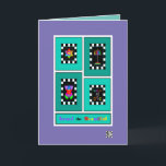 Cartão Israel, a beleza<br><div class="desc">Este cartão apresenta quatro emblemas clássicos de Israel: uma estrela muito colorida de David, uma menorah muito colorida, uma flor sobreposta a um Magen David, e uma pomba englobada por Shalom escrito em inglês e hebraico. Israel é o BONITO, de fato. O cartão interior tem uma área de data e...</div>