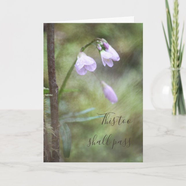 Cartão Isto Também Deve Passar Foto De Flor Da Floresta R (Frente)