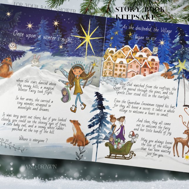 Cartão It Takes a Village Winter Fairy Storybook Keepsake (It Takes a Village Winter Fairy Storybook Keepsake Card- inside)