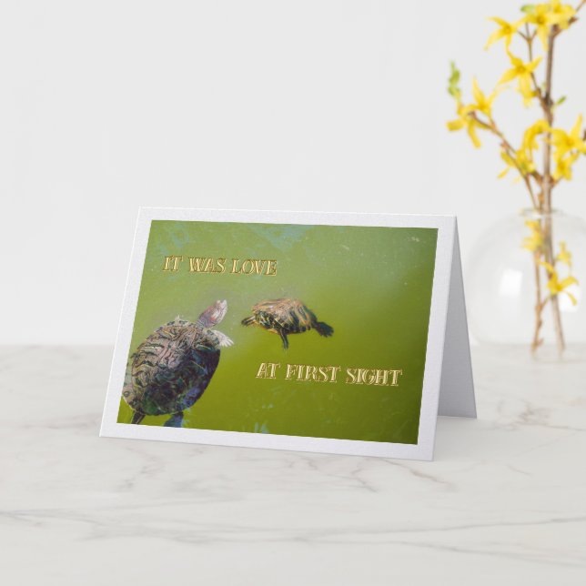 Cartão It Was Love At First Sight /Happy Anniversary (Flor Amarela)